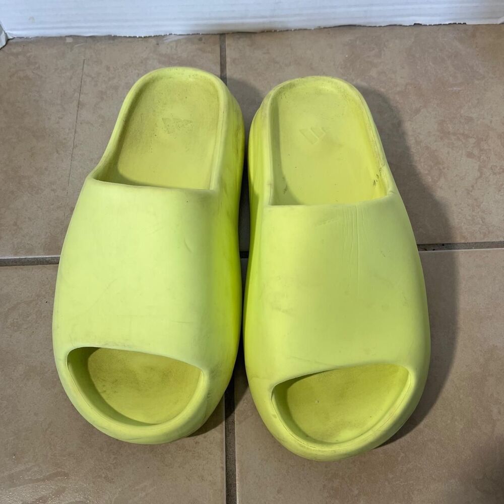 Yeezy Men's Yellow and Green Slides